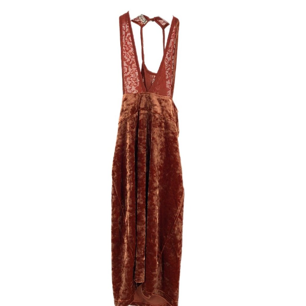 Free People Orange V-Neck Sleeveless Slip Dress | Size M